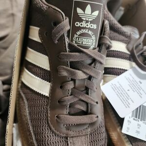 Adidas Brown Sneakers with White Stripes